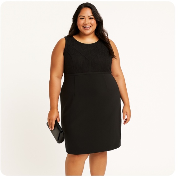 TORRID Black Sleeveless Lace Detail Dress Size 24 - Picture 1 of 10